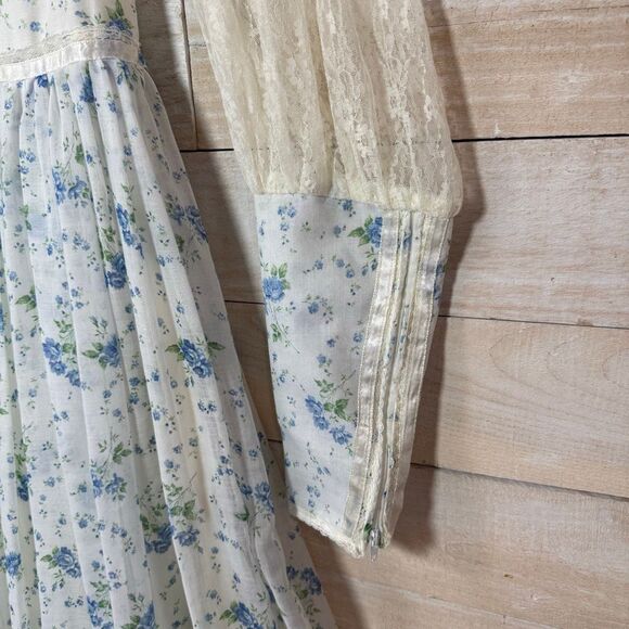 Gunne Sax by Jessica Vintage 70’s Floral Corset Cottage Maxi Dress Size XS/5 - Picture 4 of 12